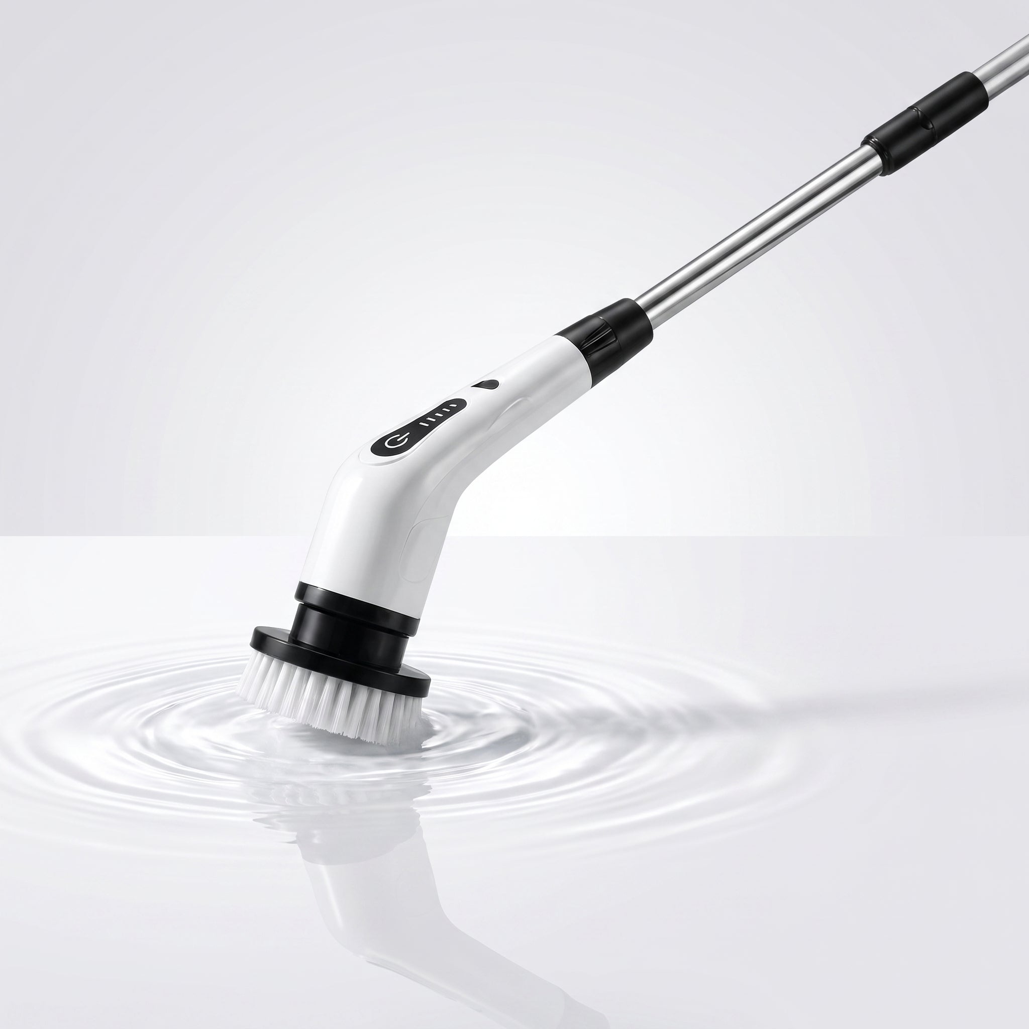 Electric Spin Scrubber, Cordless Shower & Bathroom Cleaning Brush with 8 Replaceable Heads, Extendable Handle & 2 Speeds — Waterproof Power Scrubber for Tub, Tile, Grout & Floor