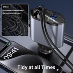 120W 4-in-1 Car Charger with Retractable Type-C Cables